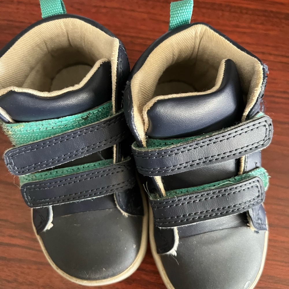 Ten Little Everyday Hightop - Navy Kids Sneakers with Velcro Straps
